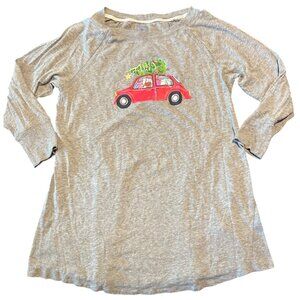 Jane‎ And Bleecker Grey Girls Gown Night Shirt XL Christmas tree and Red Truck